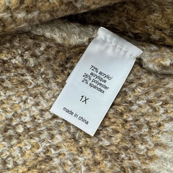 Maurices Leopard Print Cropped Open Cardigan Sweater 1X Tan Brown Soft Knit NWT - Picture 8 of 11